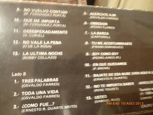 Vinilo Lp El Grupo Fantasia Nuevamente Boleros (xx342 (Usado)