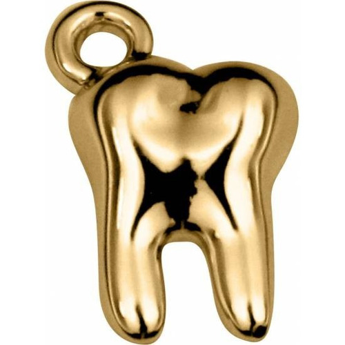 Pingente Dente Dentista Odontologia Formatura Banho Ouro 18k