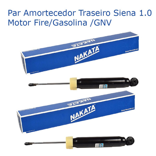 Par Amortecedor Traseiro Siena 1.0 Fire  2001/2002/2003/2004