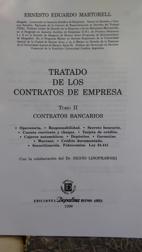 Martorell / Tratado De Los Contratos De Empresa Tomo 2 (Usado)