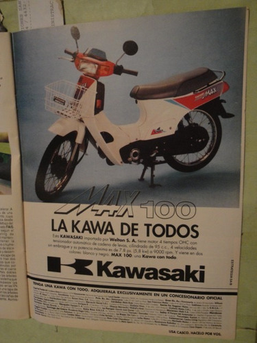 Publicidad Moto Kawasaki Max 100 Año 1993