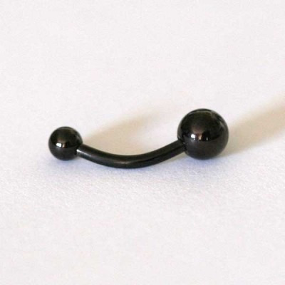 Piercing Umbigo Banana Bell Pequena Aço Cirurgico Black Lin