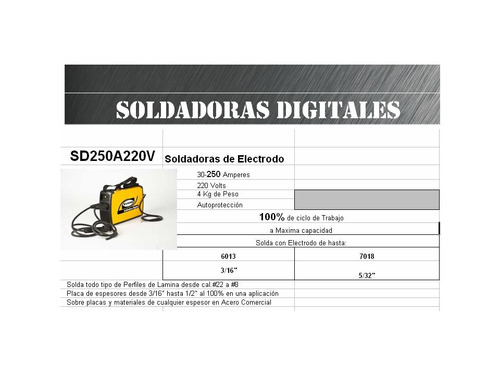 Soldadora Digital 250 A 220 V Maquina De Soldar Sd200a220v