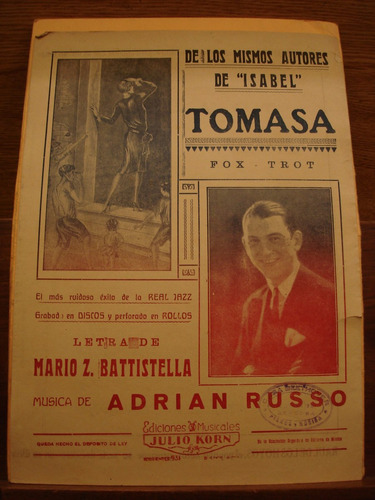 Partitura Tomasa Fox Trot Battistella Adrian Russo Jazz  B