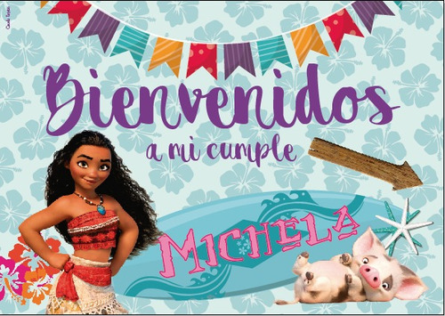 Kit Imprimible Moana Sorpresas Invitación Personalizado