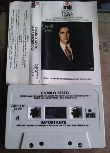 Camilo Sesto Amaneciendo Cassette Raro 1990  Bvf