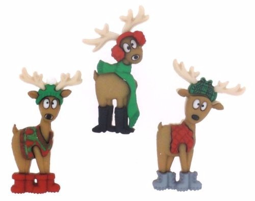 Navidad Botones Figura Renos Para Decorar Toallas, Bufanda