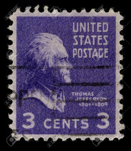 Sello United States Postage Thomas Jeferson 3 Cent 1946