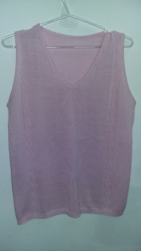 Chaleco De Hilo Color Rosa 6 Cuotas Sin Interes