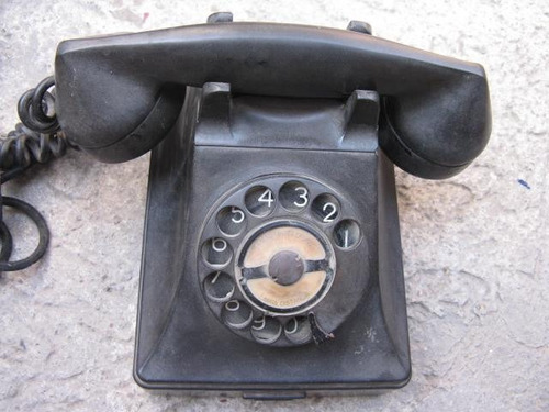 Mundo Vintage: Viejo Telefono Baquelita Negra Rosca Tyo