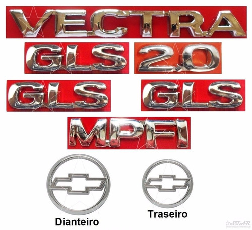 Kit Emblemas Vectra Gls 2.0 Mpfi + Laterais Gls - 97 À 99
