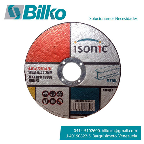 Disco De Corte Ultrafino 4 1/2  Isonic - Bilko -