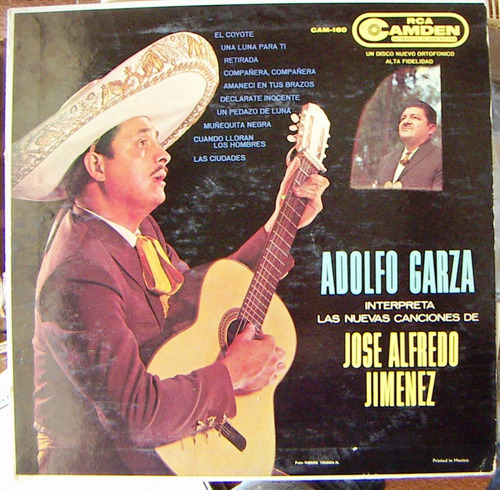 Bolero, Adolfo Garza, Interpreta Jose Alfredo Jimenez, Lp12´