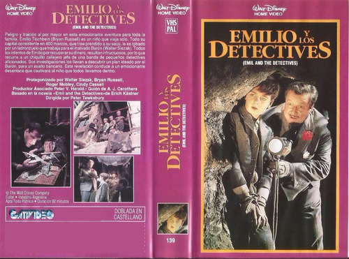 Emilio Y Los Detectives Vhs Walt Disney Castellano Vhs Nuevo