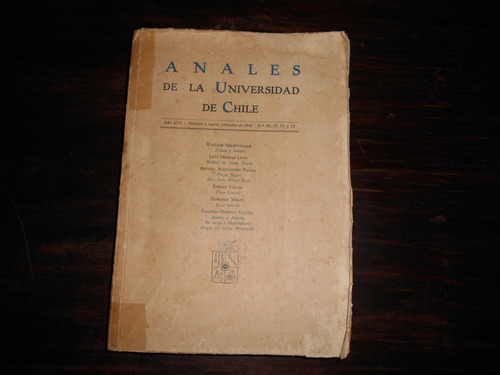 Anales De La Universidad De Chile. Trimestres 1 A 4 De 1948.