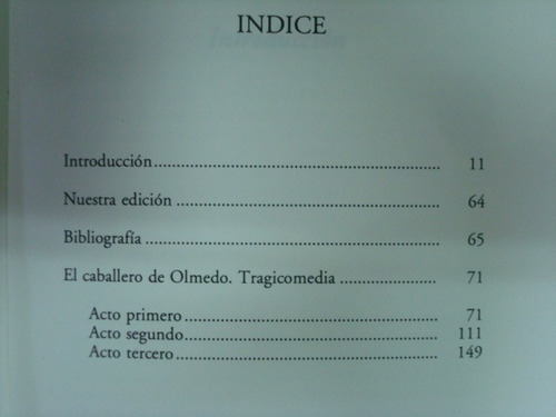 Lope De Vega, El Caballero De Olmedo, Ediciones Colegio De (Usado)