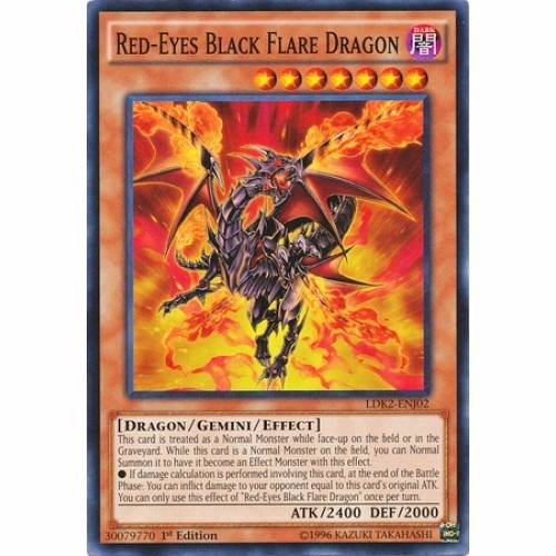 Dragão Chamejante Negro De Olhos Vermelhos (ldk2) Yugioh