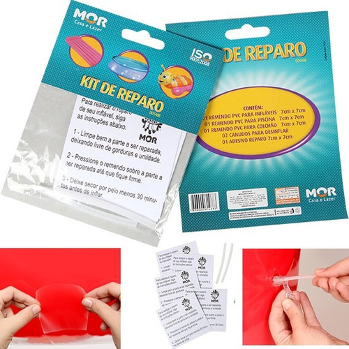 Kit De Reparo Para Colchão Inflável Piscina Boias Pvc Mor