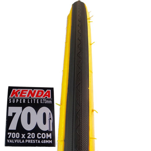 Pneu 700x20 Kenda K31 Preto C/ Amarela + Câmara Bico Fino