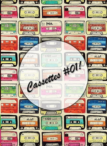 Cassettes #01!  Lámina Decoupage Autoadhesiva 30 X 42 Cm