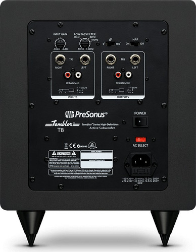Presonus Temblor 8 Subwoofer Monitor De Estudio Activo