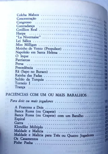 Livro: 150 Maneiras de Jogar Paciência para 1 e 2 Jogadores - Copag