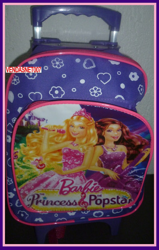 Mochila Infantil Escolar De Com Rodinhas Princesas Barbie 39