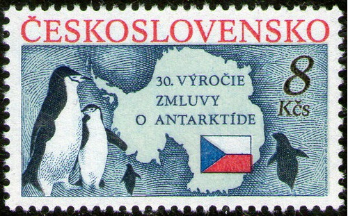 Checoslovaquia Sello Mint Antártida = Fauna Pinguino 1991