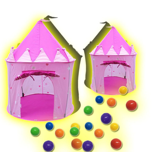 Casita Carpa Infantil Niñas Princesa Castillo + 100 Pelotas