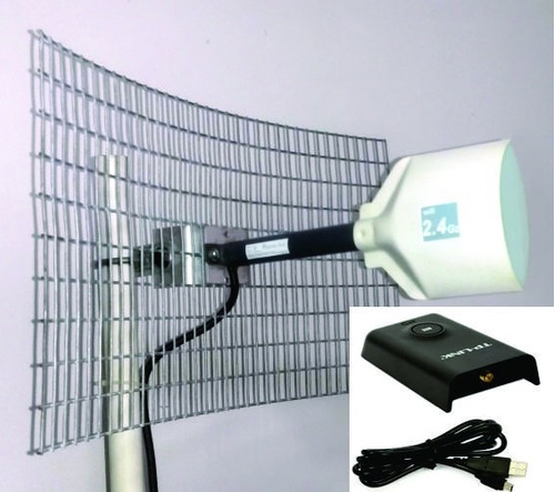 Combo Usb 7200nd Antena Grillada Cliente 20 Db Wifi 2.4ghz