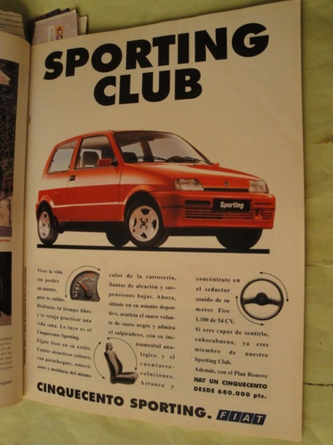 Publicidad Fiat Cinquecento Sporting Año 1994