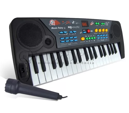 TECLADO MUSICAL MULTI PIANO KARAOKE INFANTIL MICROFONE 37 TECLAS MEU RITMO