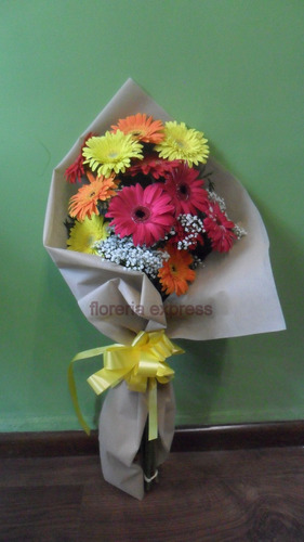 Ramo 12 Gerberas Multicolores Envio Gratis Foto Real