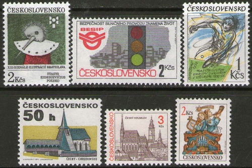 Checoslovaquia 6 Sellos Nuevos Deportes = Capilla Años 1991+