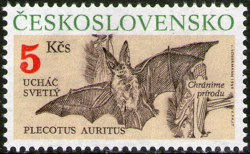 Checoslovaquia Sello Mint Fauna = Murciélago Año 1990