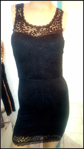 Vestido Negro De Encaje Y Espalda Descubierta Exc Calidad