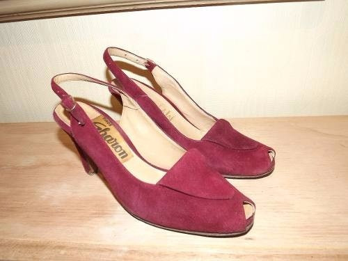 Zapatos De Gamuza Bordeaux T 37 Y 37 / 5