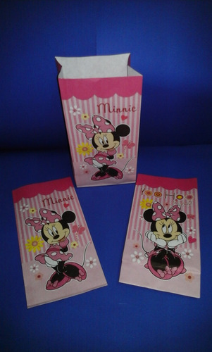Bolsas De Papel Tipo Sobre De Minnie Mouse  ( X10 Unidades)