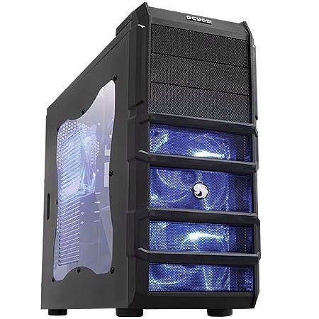 Gabinete Gamer Rhino Pcyes 3 Fans Led Azul  Lateral Acrílico