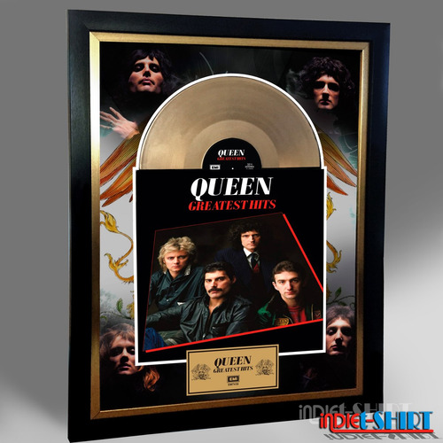 Cuadro Decorativo Queen Greatest Hits Tipo Disco Oro Mercuy