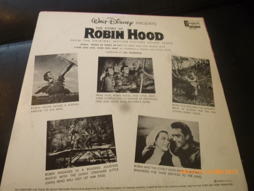 Vinilo Lp De Robin Hood -- Walt Disney (u1035