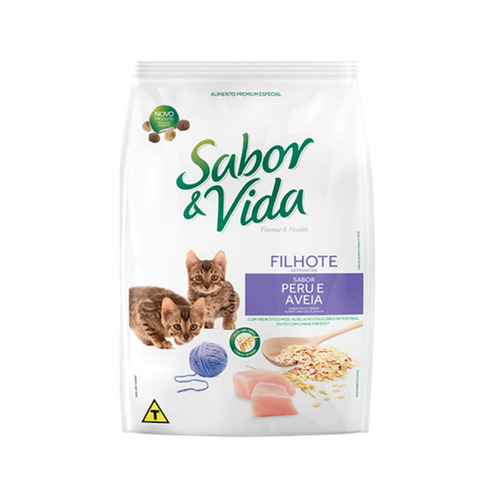 Ração Sabor & Vida Gatos Filhotes Peru Aveia 1 Kg