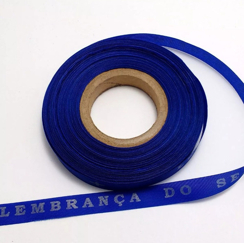 Imagem 1 de 3 de Rolo Com 100 Fitas Do Senhor Do Bonfim Original Azul Royal