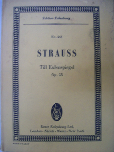 Partitura Till Eulenspiegel Op.28 / Strauss