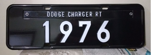 Placa Preta Decoração Dodge Charger Rt 1976