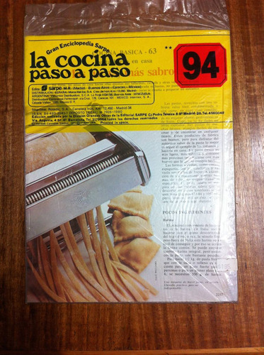 Enciclopedia Sarpe La Cocina Paso A Paso Fasciculo Nº 94