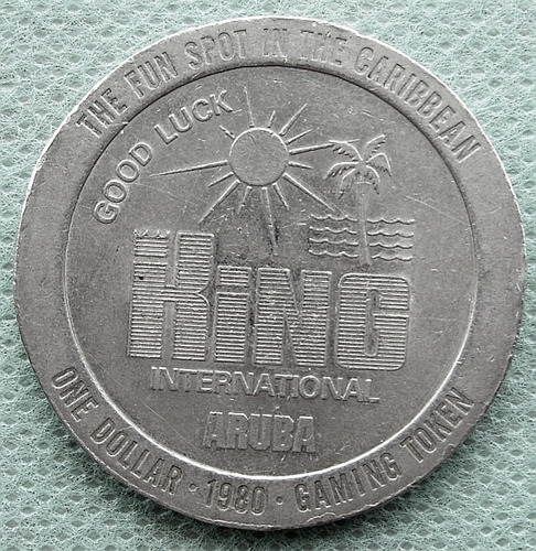 Ficha Token  Aruba Casino King Int. 37 M.m Escaso 1980