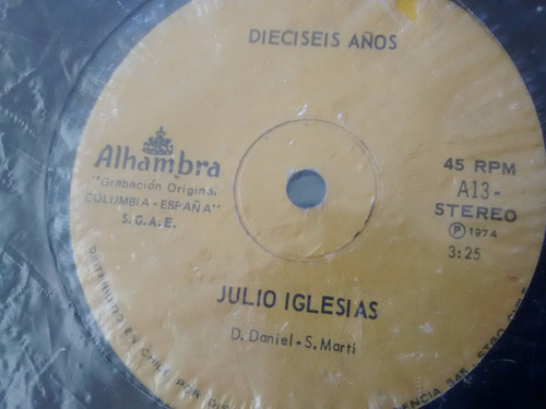 Vinilo Single De Julio Iglesias - En Una Cuidad ( K67