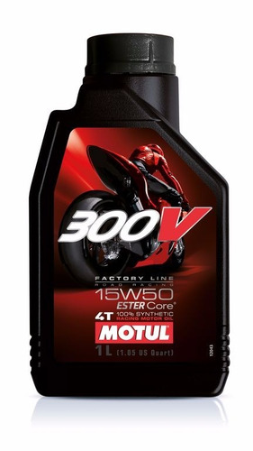 Imagen 1 de 3 de Aceite Motul 300v 4t Sintetico 15w50 1l - Team Motorace -