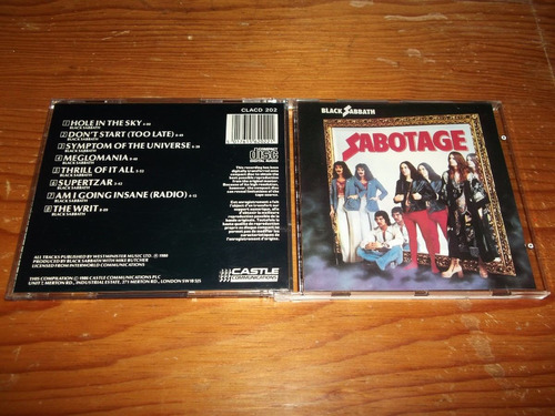 Black Sabbath - Sabotage Cd Ingles Castle Ed 1986 Mdisk